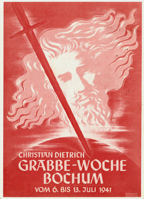 Werbepostkarte zur Grabbewoche am Stadttheater