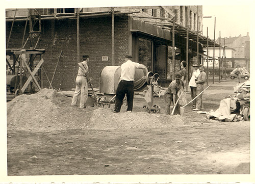 Baustelle an der Hattinger Str. 58 um 1955