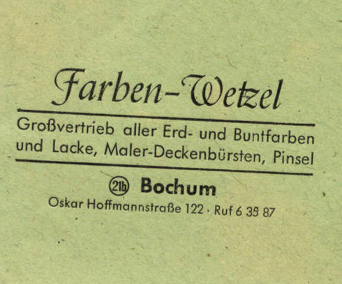 Walter Wetzel Malerbedarf, 1952