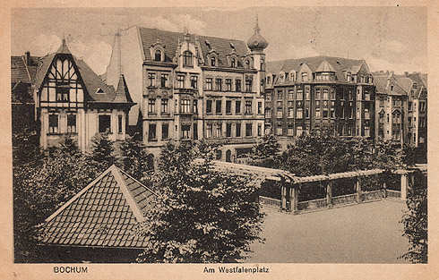 Westfalenplatz mit Ecke Jgerstrasse/Clemensstrasse 1920