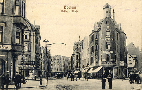 Hattinger Strae mit Dibergstrae um 1920